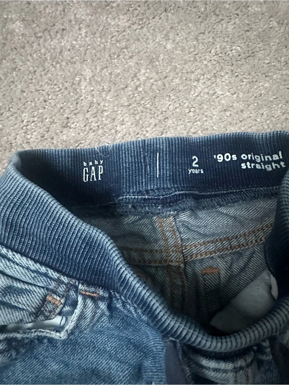 GAP Boys Navy-Trim Distressed Denim Jeans